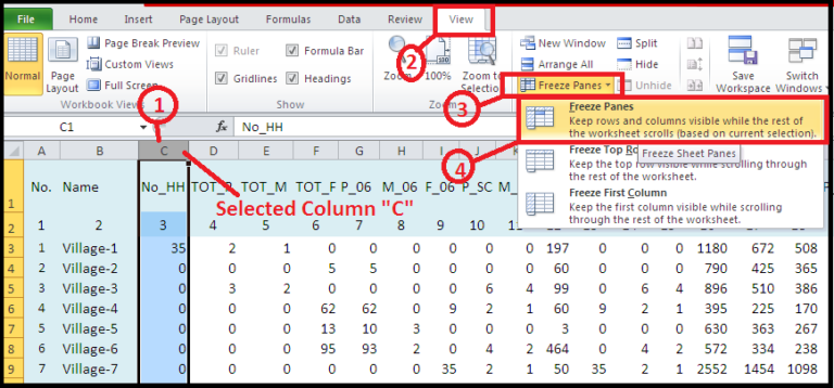 Freeze Column And Row Heading In Excel Excel Help