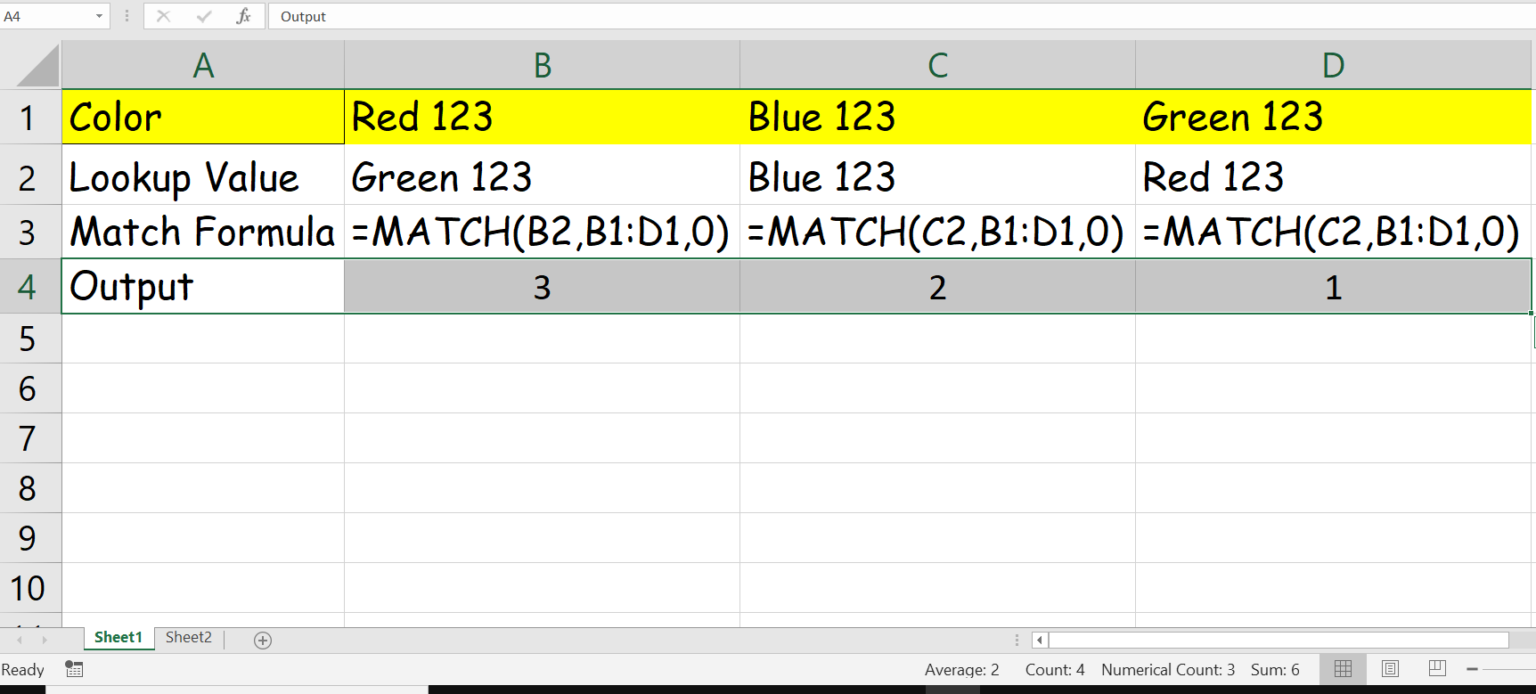 Excel match функция не работает