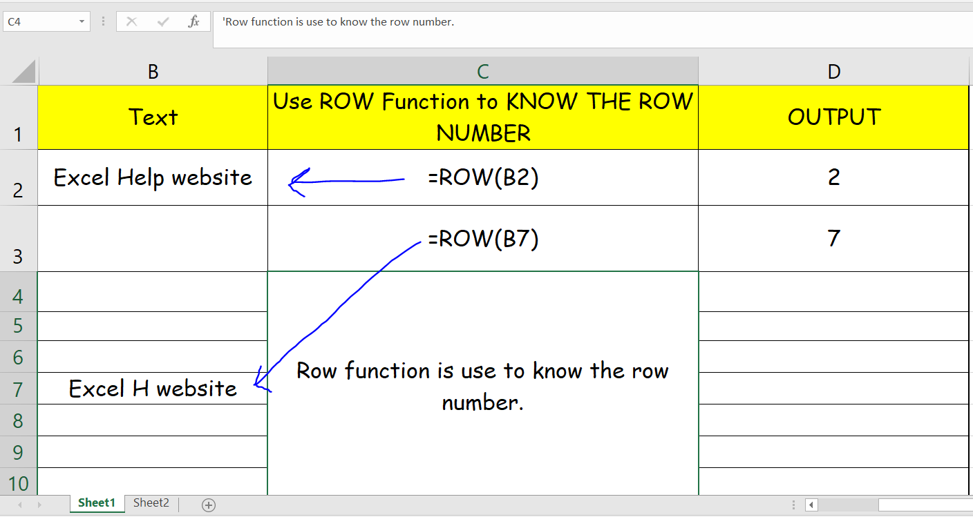 Row Number Of Entire Worksheet Excel
