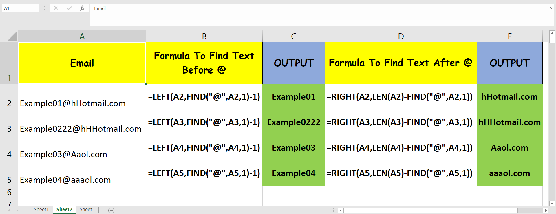 Extract Text Using Left - Right - Find - And LEN Function In Excel