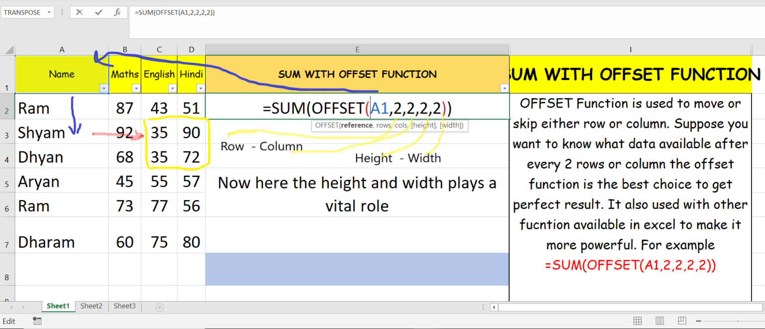 sum-function-with-offset-function-in-excel-excel-help