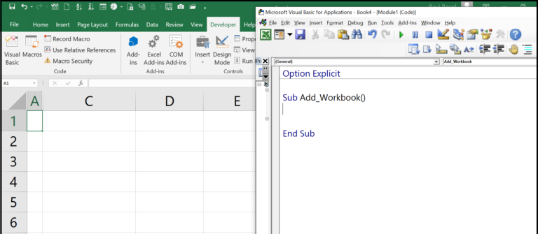 visual basic for excel module example
