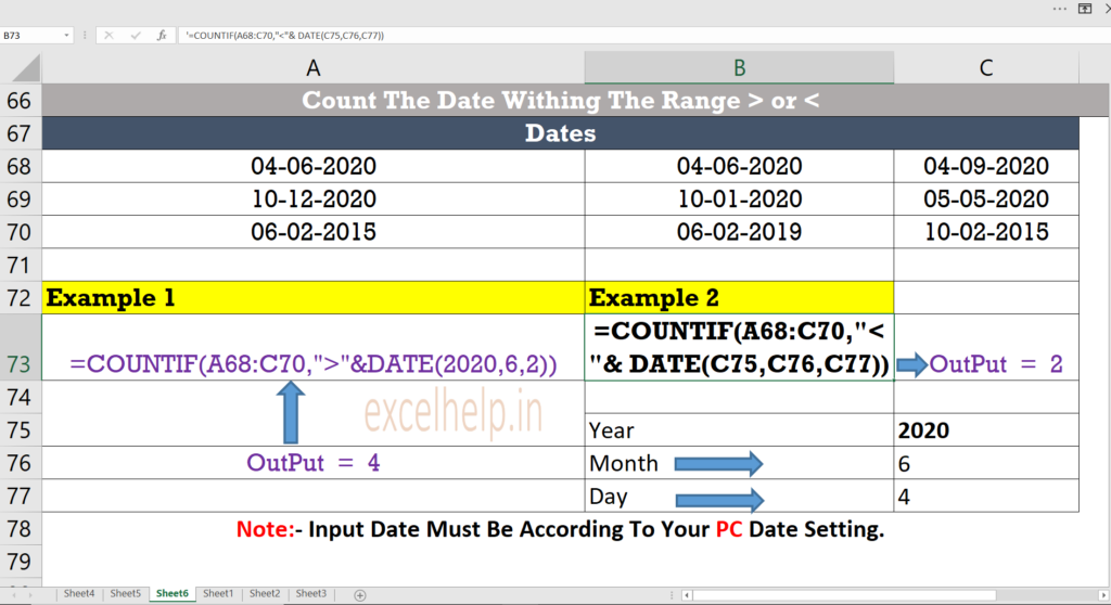 Countif And Date Function In Excel Excel Help