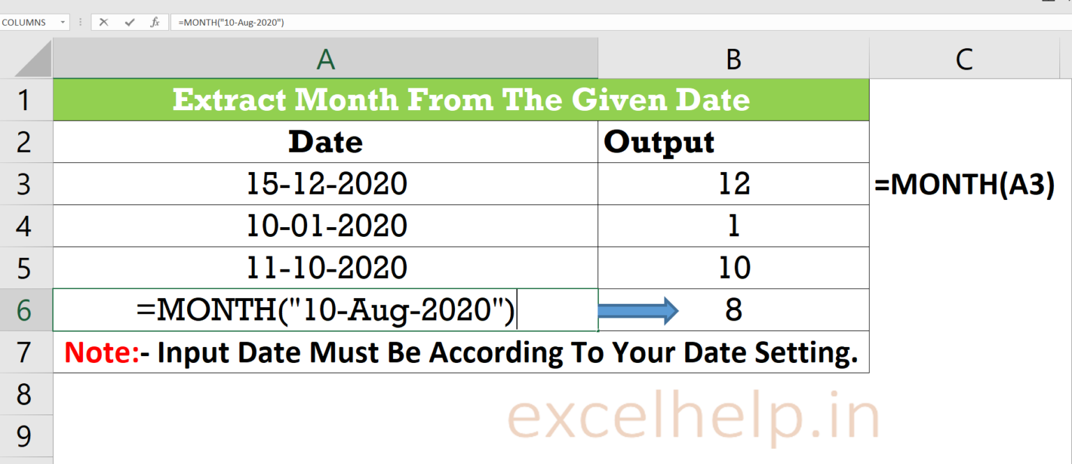 how-to-get-month-number-from-a-date-with-a-month-formula-excel-tutorials-excel-shortcuts