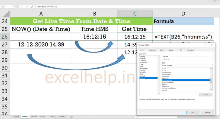 Excel Extract Time From Datetime Cell