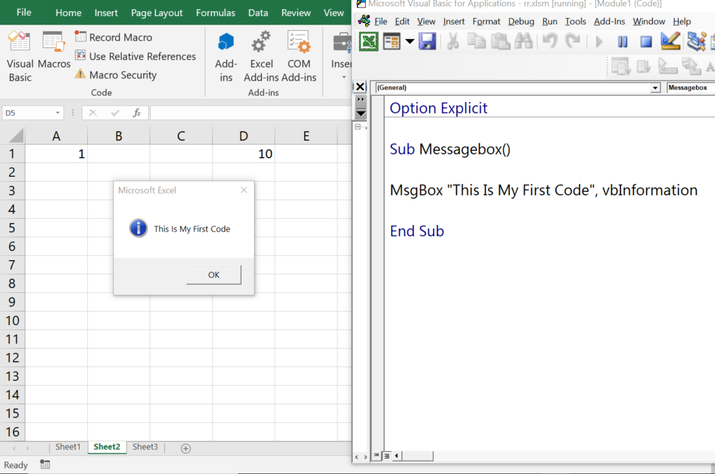 Alert User With Message Box Pop Up In Excel With Vba 6734