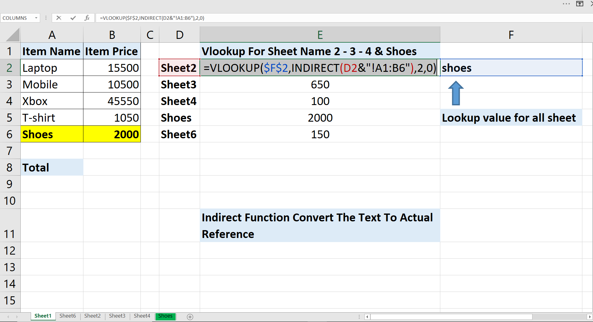 Vlookup And Indirect On Multiple Sheets - Excel-Help