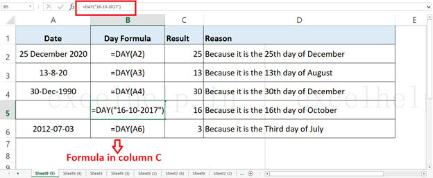 get-day-name-from-date-in-excel-how-to-extract-day-from-date-shorts-exceltips-youtube