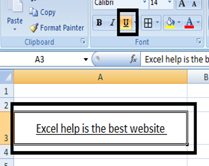 how to make a thick underline in excel