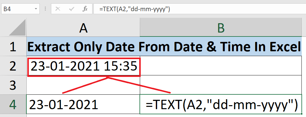 How To Get Date Alone From Datetime In Excel