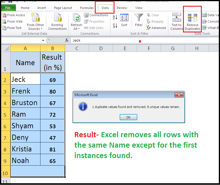 excel 2008 for mac remove duplicates