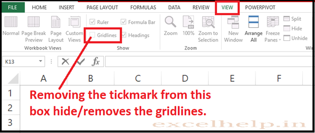 Hide or Remove Gridlines in Excel 2016 - Excel-Help